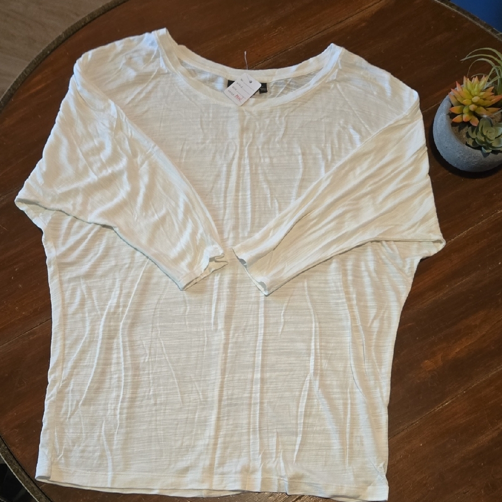 Apt. 9 Bright White Long Sleeve Top #863